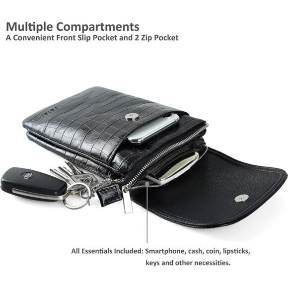 Genuine Leather Small Crossbody Bags for Women Cell Phone Bag Cross Body - Picture 4 of 7